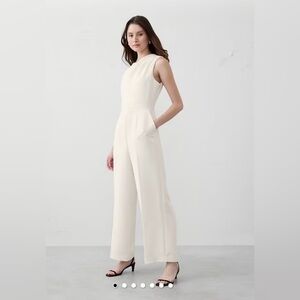 Banana Republic| Cowl neck cream Jumpsuit
